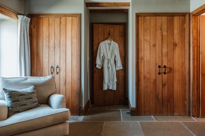 A super-king-size bedroom at The Mill Courtyard, Herefordshire