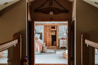 A super-king-size bedroom at The Mill Courtyard, Herefordshire