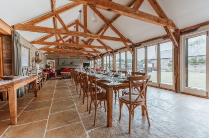 The dining table at The Mill Courtyard, Herefordshire