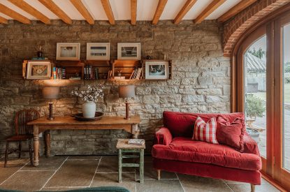 The sitting room at The Wainhouse Courtyard, Herefordshire 