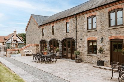 The outdoor dining space at The Wainhouse Courtyard, Herefordshire 