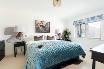 A king-size bedroom at Mount's Bay House, Cornwall
