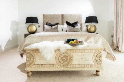 A king-size bedroom at Mount's Bay House, Cornwall
