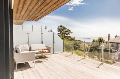 The balcony at Mount's Bay House, Cornwall