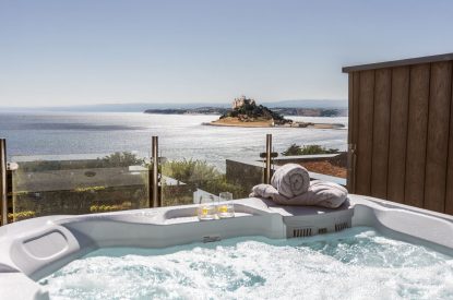 The hot tub at Mount's Bay House, Cornwall