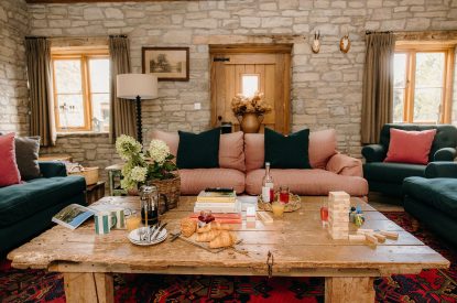 The living room at The Wainhouse Courtyard, Herefordshire 