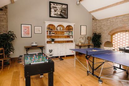 Ther games room at The Wainhouse Courtyard, Herefordshire 