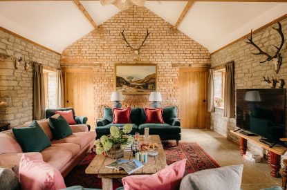 The living room at The Courtyards at Lyonshall, Herefordshire