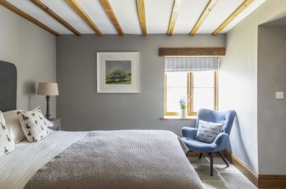 A king-size bedroom at The Mill Courtyard, Herefordshire