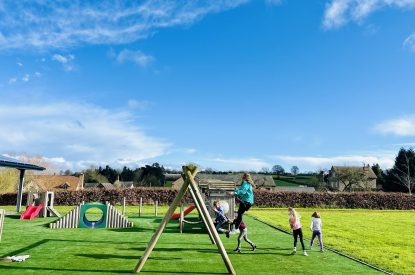 The childrens play area at The Mill Courtyard, Herefordshire