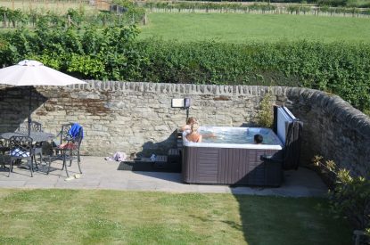 The hot tub at The Mill Courtyard, Herefordshire