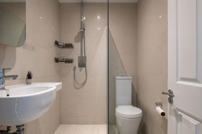 A shower room at Galley House, Hertfordshire