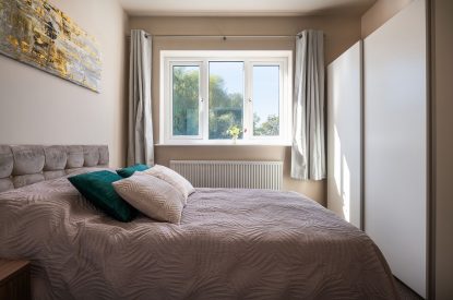 A king-size bedroom at Galley House, Hertfordshire